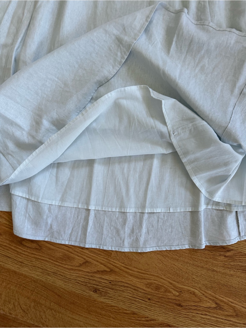 Nwt Caroline Constas Strapless Pleated Maxi Dress Xs Linen Blend Baby Blue — image 7 of 8